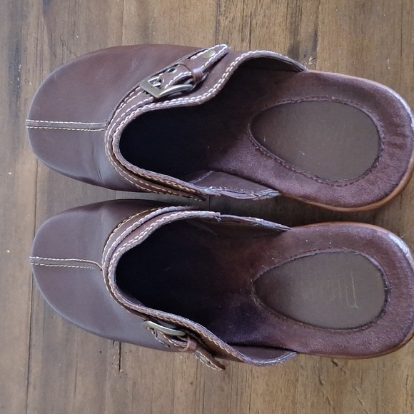 Vintage Nickels Brown Leather Clogs Mules Comfort Shoes Size 8.5 - Picture 2 of 9